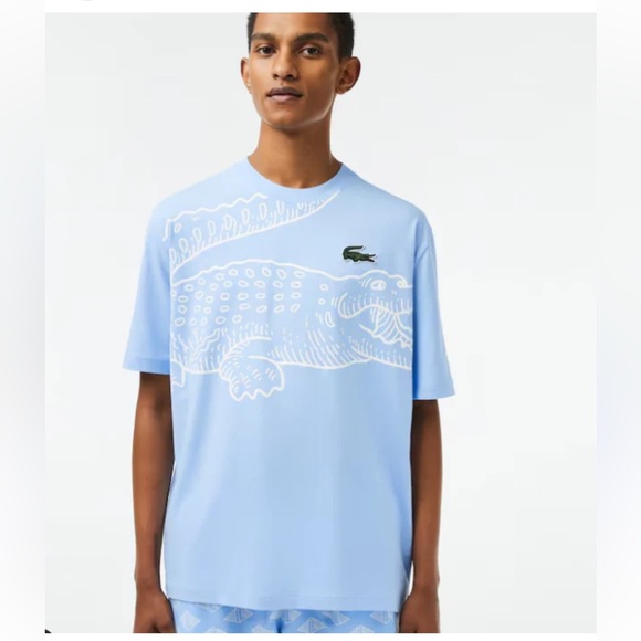 Lacoste men's Loose FitLarge Logo crocodilePrinted Tee XXL